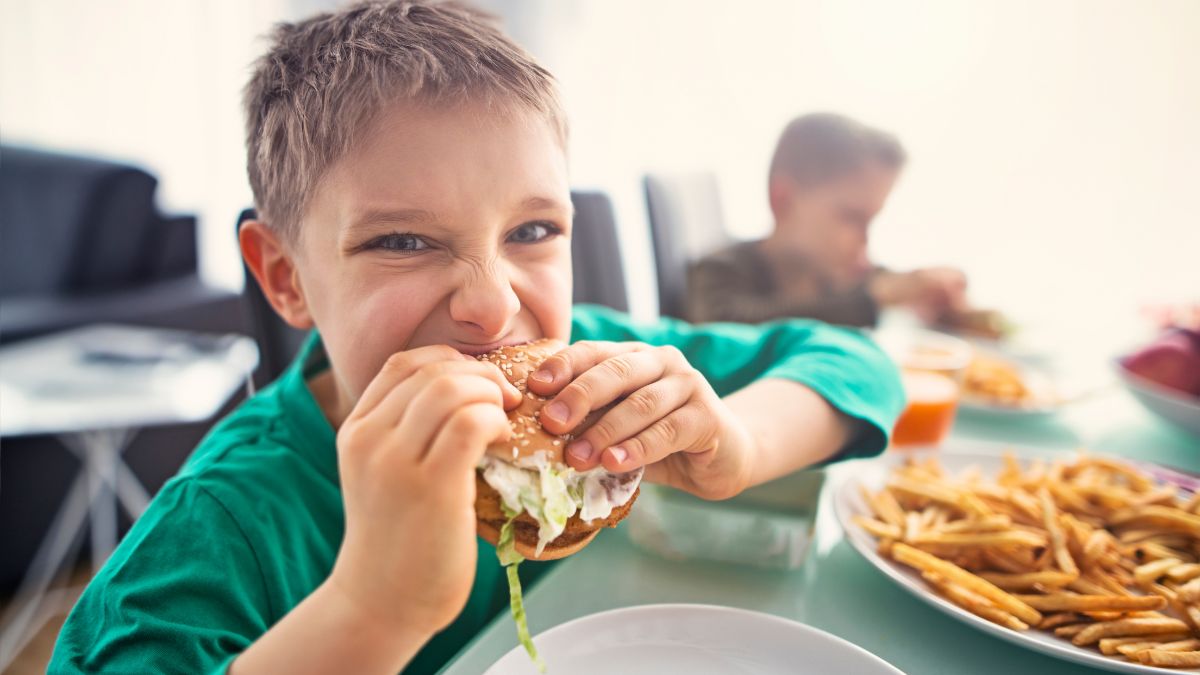 A child enjoying a meal